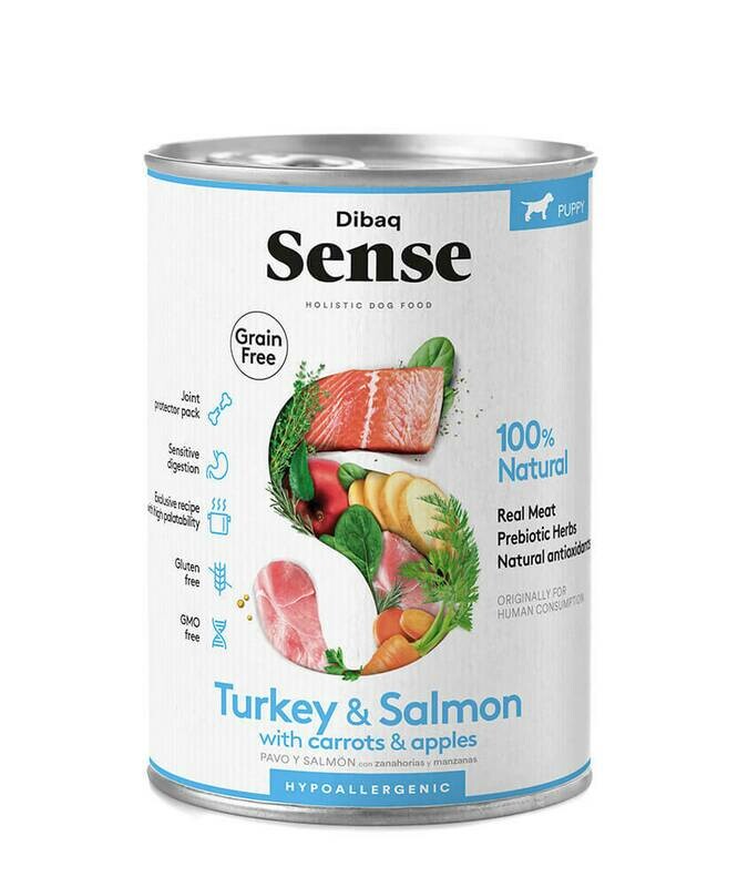 Sense Puppy Salmón, Pavo, Zanahoria y Manzana.