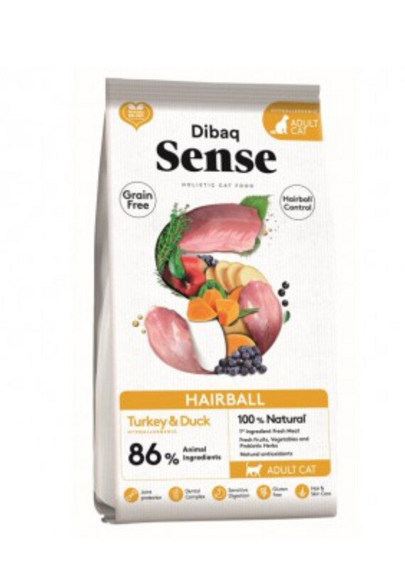 Sense Cat Hairball Pavo i Pato 1,5kg