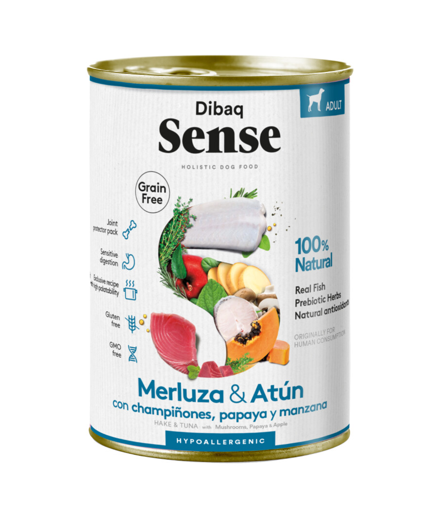 Sense Adulto Merluza y Atún con champiñones, papaya y manzana