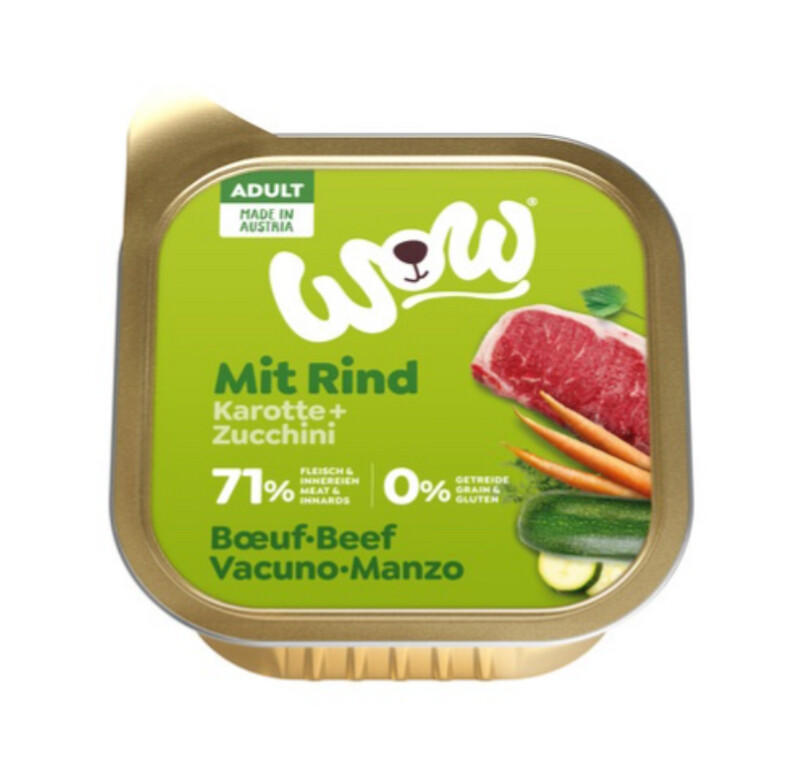 Wow Vacuno con Zanahorias 150gr