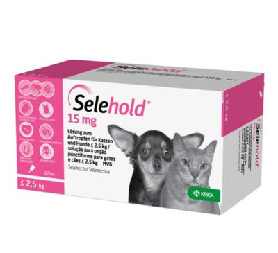 Selehold Pipeta para cachorros y gatitos de hasta 2,5kg