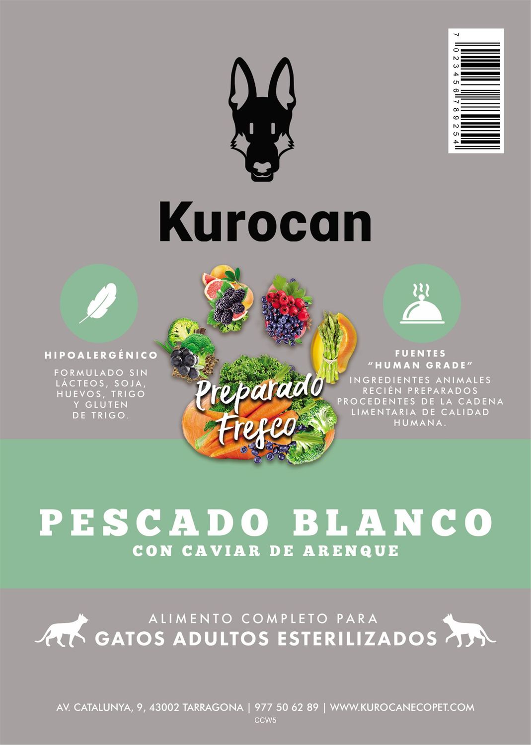 Kurocan Gato Pescado Blanco con Caviar de Arenque 5kg