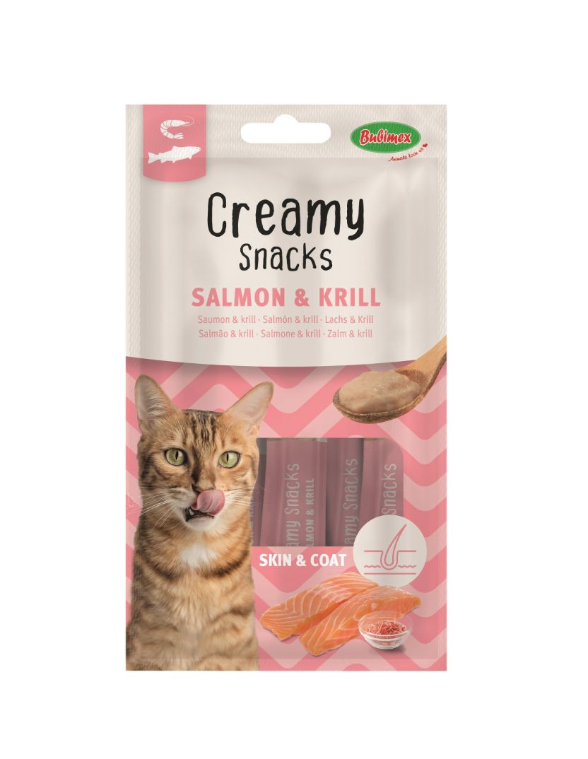 Creamy Snacks de Salmón y Krill - Skin & Coat 4x60gr
