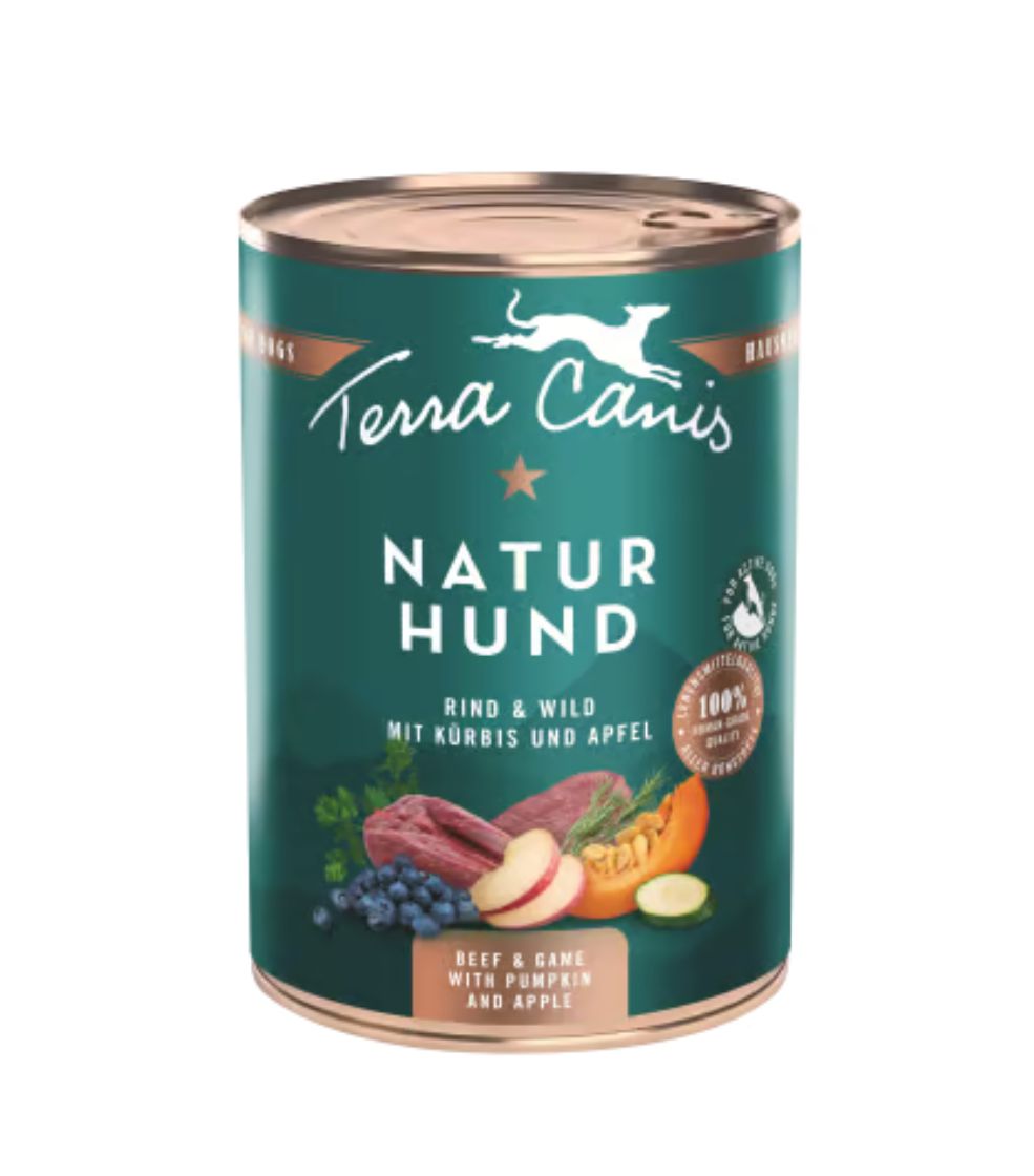Terra Canis Natur Hund Buey y venado con calabaza, manzana y arándanos