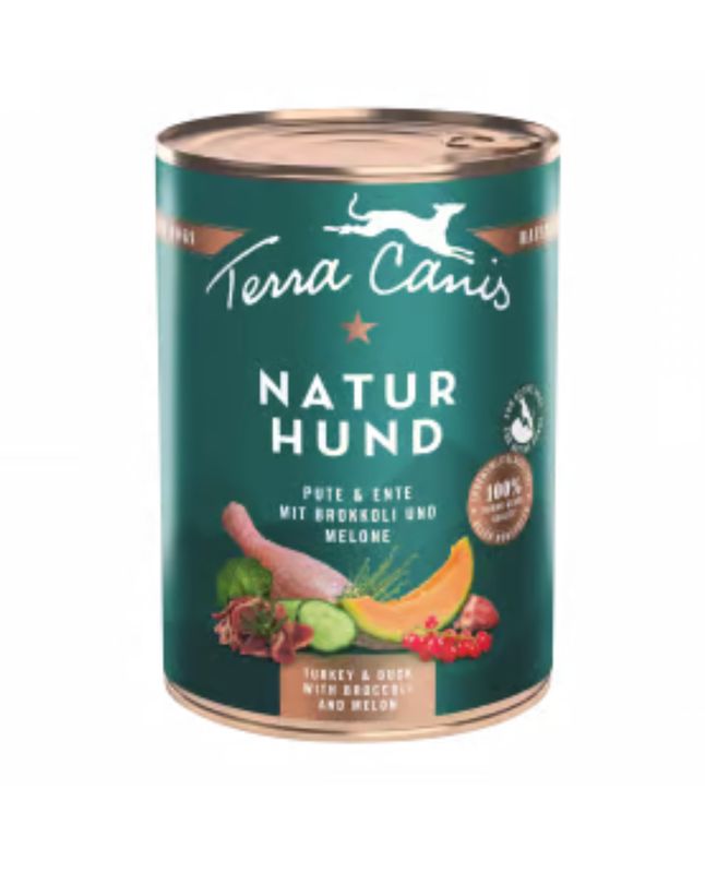 Terra Canis Natur Hund Pato y pavo con brécol, melón y grosella roja