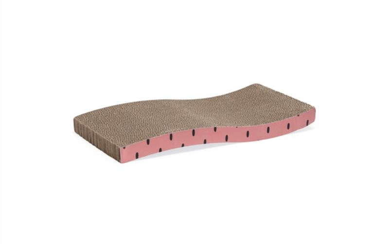 Beeztees Rascador de cartón - Rosa con puntitos negros