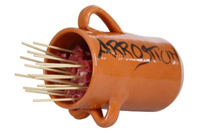 Porta arrosticini: contenitore in coccio