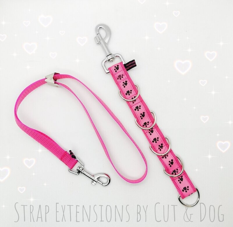 Set Strap Extensions 5 D- Ringe Pink & Halsschlaufe 50cm Set Strap Extensions 5 D- Ringe Pink & Halsschlaufe 50cm