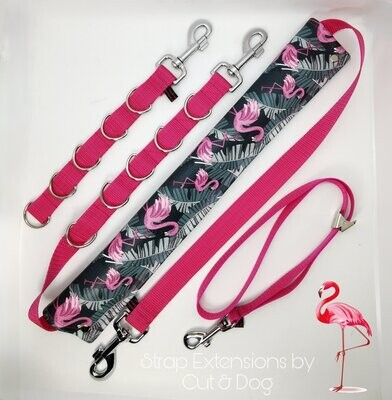 Set Flamingo Bauchgurt (normal) Halsschlaufe + Verlängerung + wahlweise mit D- Ringen oder Stufenlos, mit oder ohne Mini Bauchgurt 