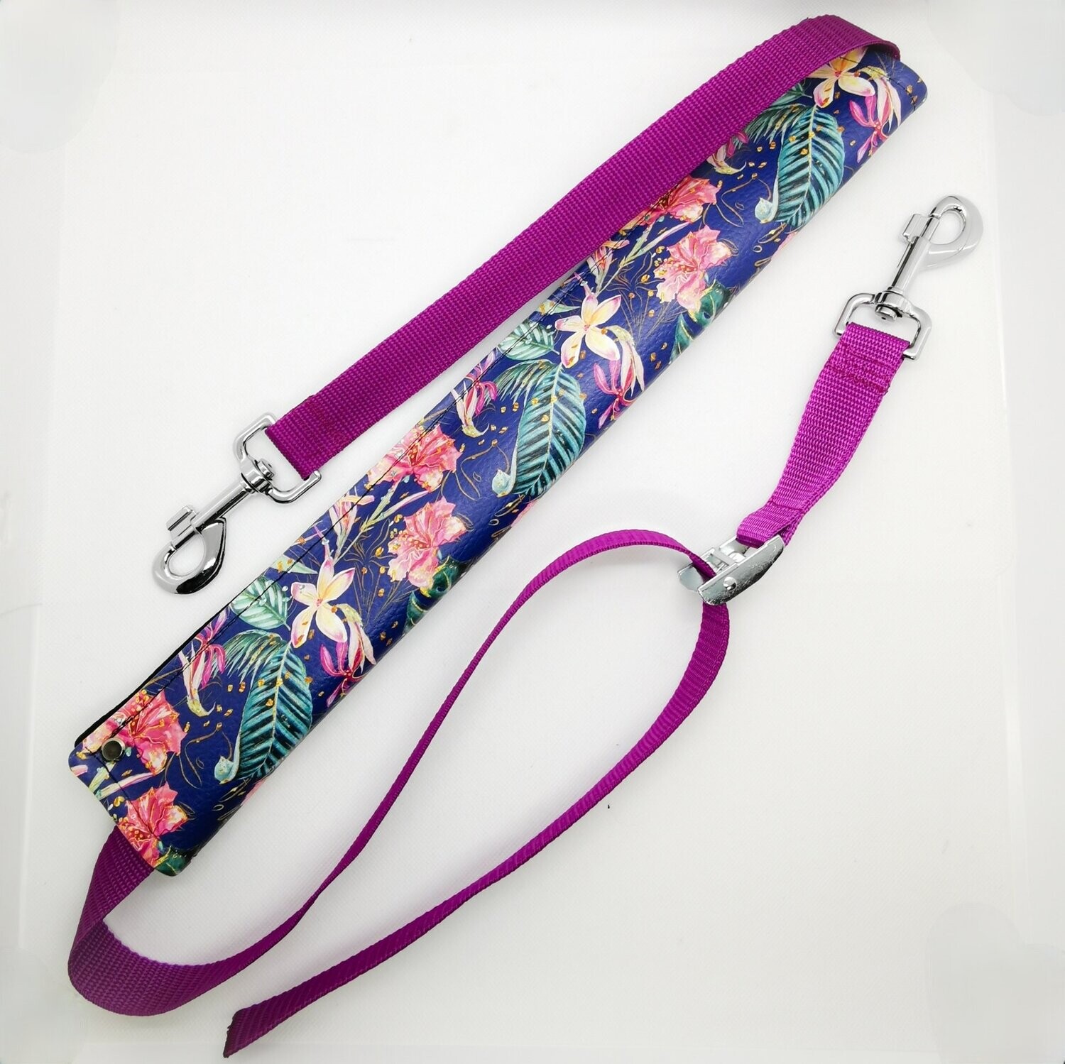 Set Dschungel Flower Bauchgurt (normal) Halsschlaufe + Verlängerung + wahlweise mit Mini Bauchgurt, D- Ringe oder stufenlos