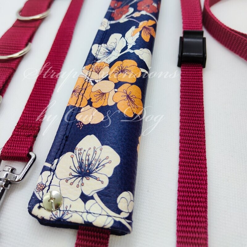 Set Autumn Flowers Bauchgurt (Mini) Halsschlaufe Verlängerung, wahlweise mit stufenlosem Bauchgurt