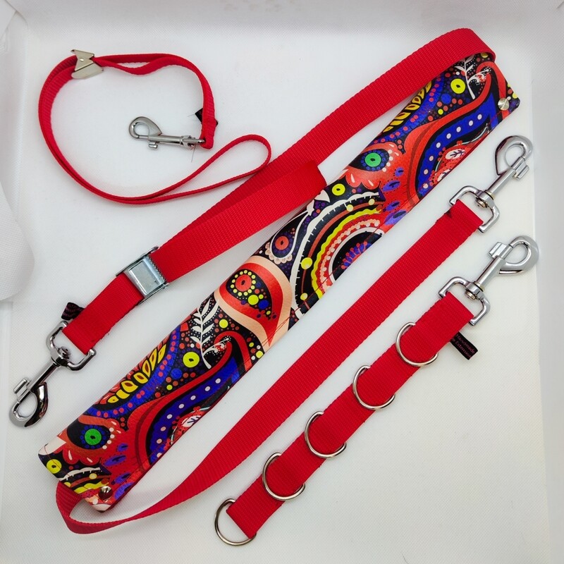 Set Paisley Bauchgurt (normal) Halsschlaufe Verlängerung, mit stufenlosem Bauchgurt