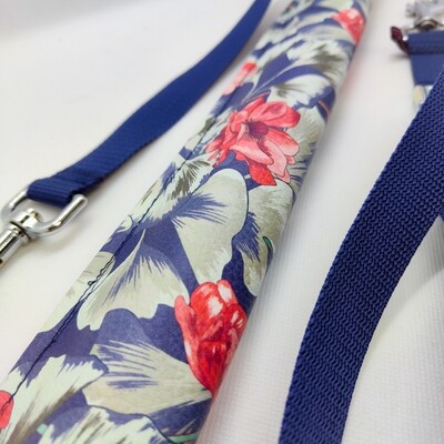 Set Flower Red Blue Bauchgurt (normal) Halsschlaufe + Verlängerung + wahlweise mit D- Ringen oder stufenlos