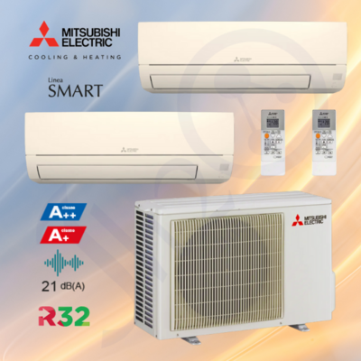 Climatizzatore Mitsubishi MSZ-HR dual split 12000+12000 btu classe A++/A+