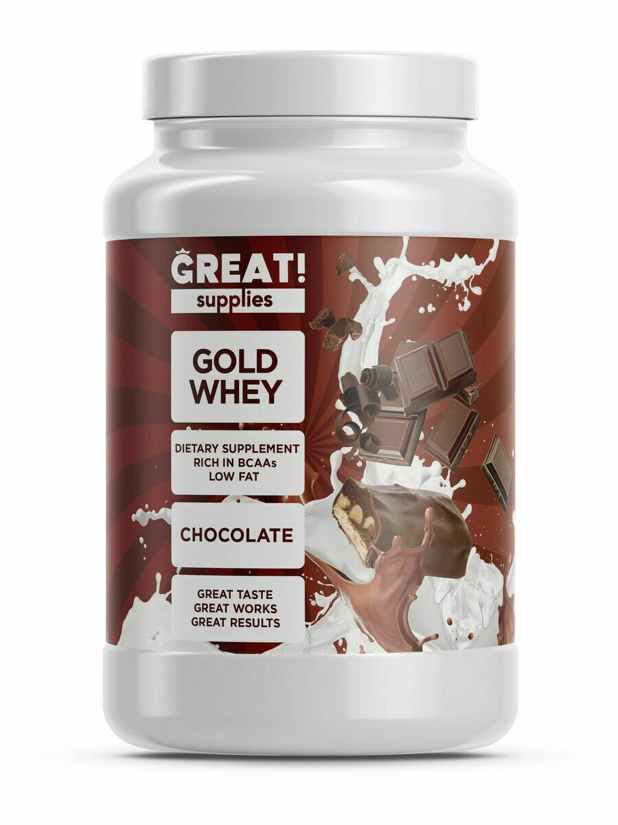 Сывороточный протеин GOLD WHEY вкус шоколад от GREAT SUPPLIES, 30 порций купить