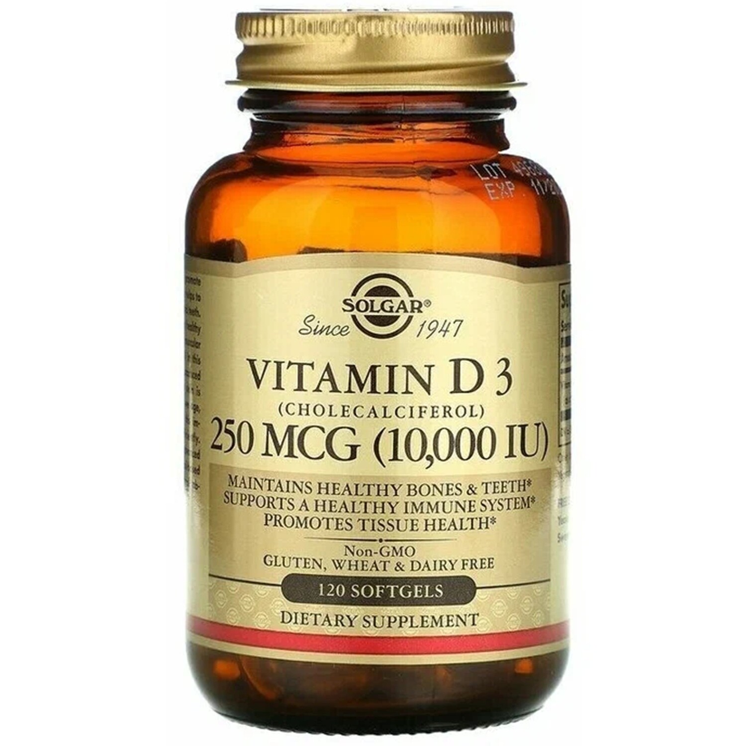 Vitamin D3 10000 IU МЕ (витамин Д3)- 120 Капсул от Solgar (Солгар)
