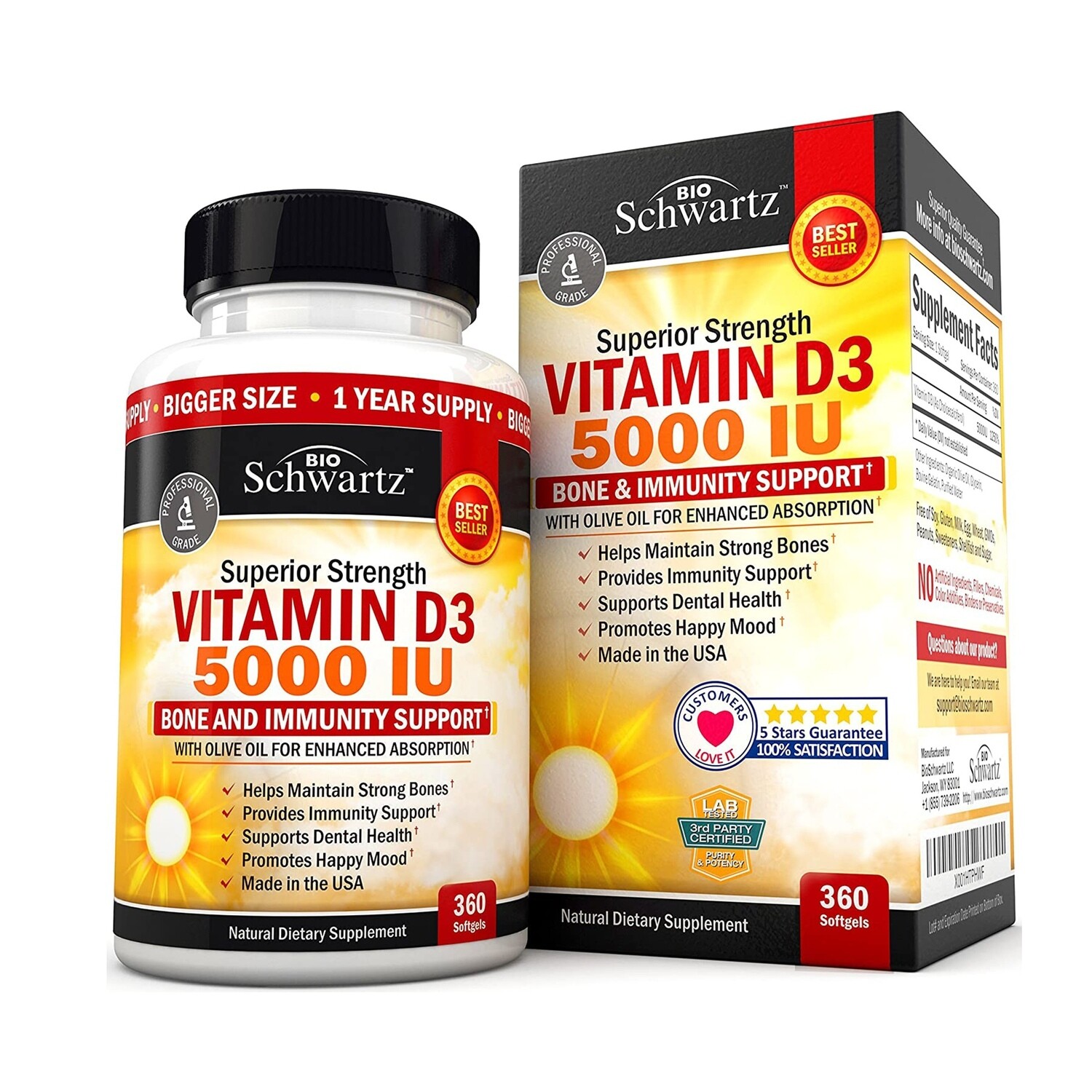 Vitamin D3 (витамин Д3) - 360 Капсул от BioSchwartz (Био Шварц)