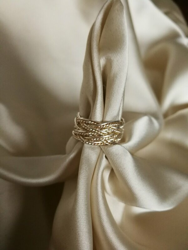ANILLO PLATA 925 AJUSTABLE HILO TEJIDO