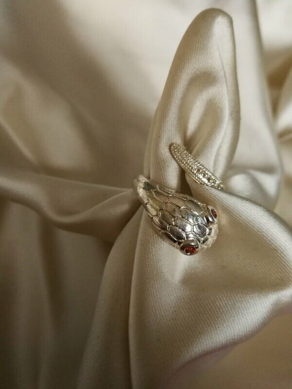 ANILLO PLATA 925 ,AJUSTABLE,SERPIENTE