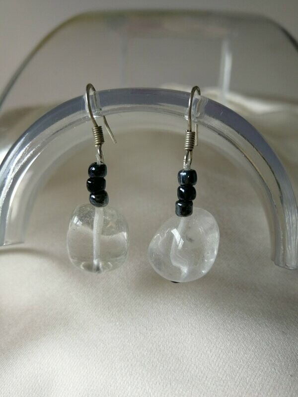 PENDIENTES DE CUARZO TRANSPARENTE