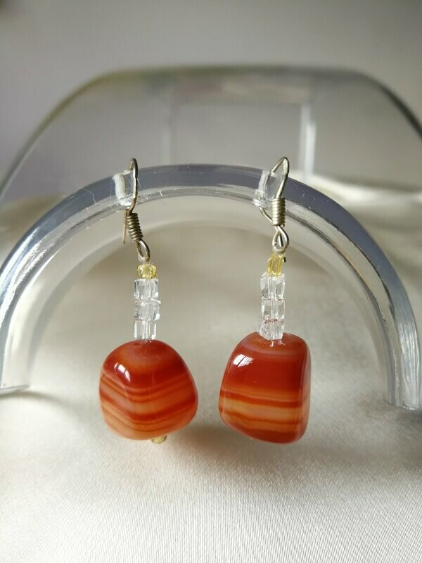 PENDIENTES DE CUARZO NARANJA
