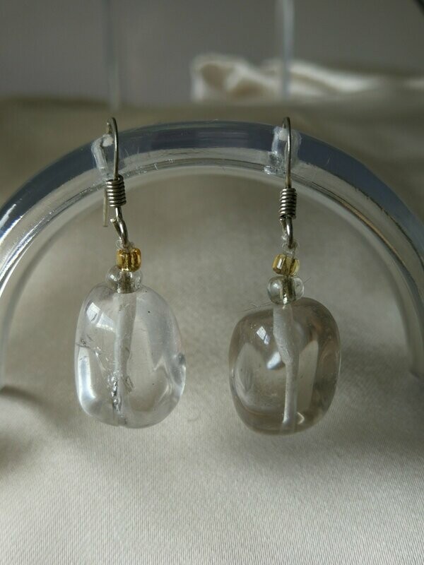 PENDIENTES DE CUARZO TRANSPARENTE