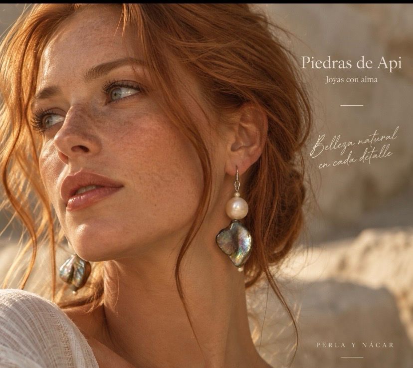 Pendientes  de perla y nácar