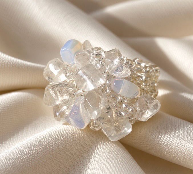 ANILLO PIEDRAS CUARZO TRANSPARENTE