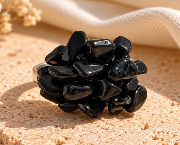 ANILLO PIEDRAS AZABACHE