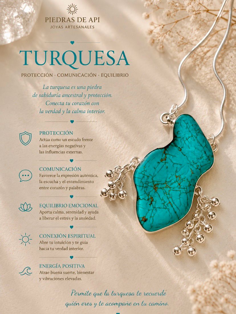 COLGANTE DE TURQUESA ENGASTADA EN PLATA DE LEY