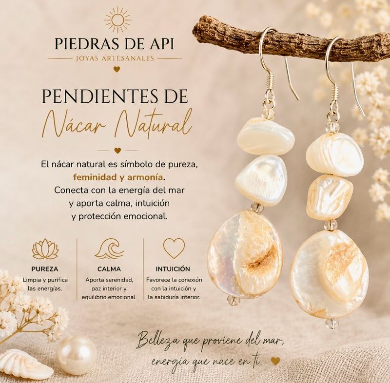 PENDIENTES DE NÁCAR NATURAL