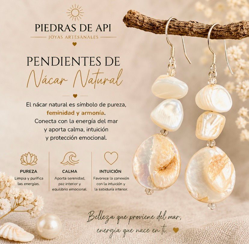 PENDIENTES DE NÁCAR NATURAL