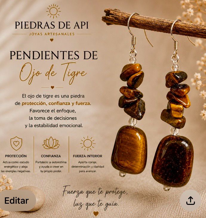PENDIENTES DE OJO DE TIGRE