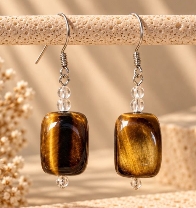 PENDIENTES DE OJO DE TIGRE