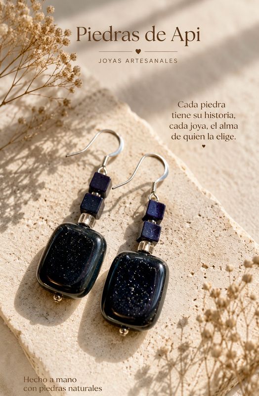 PENDIENTES DE CUARZO NEGRO