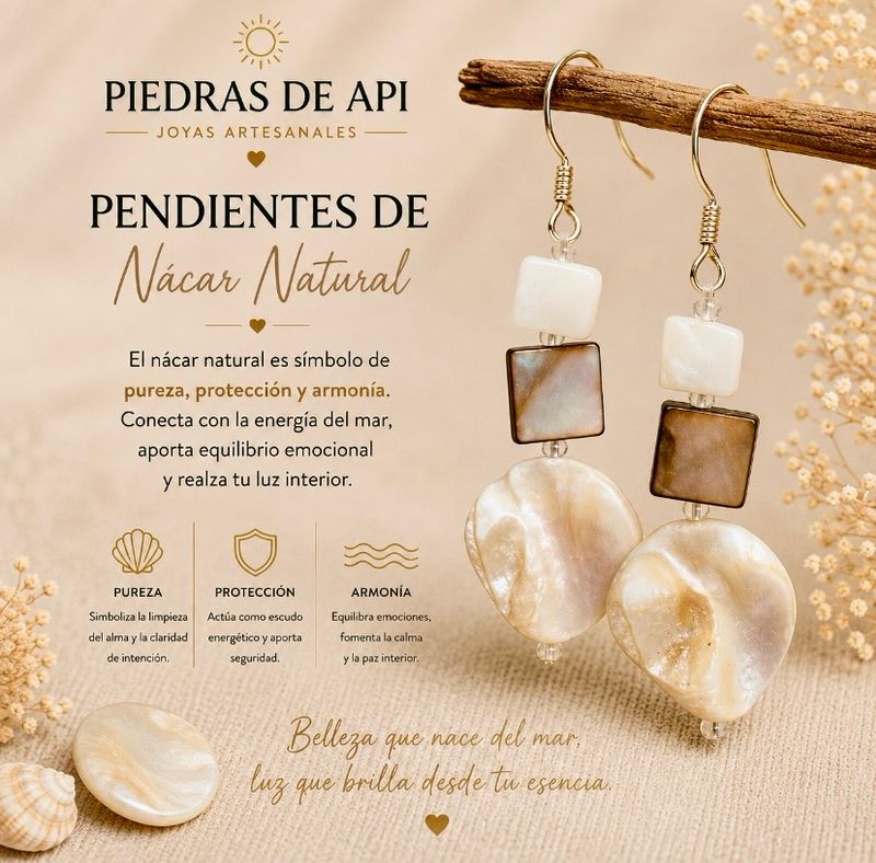PENDIENTES DE NÁCAR NATURAL