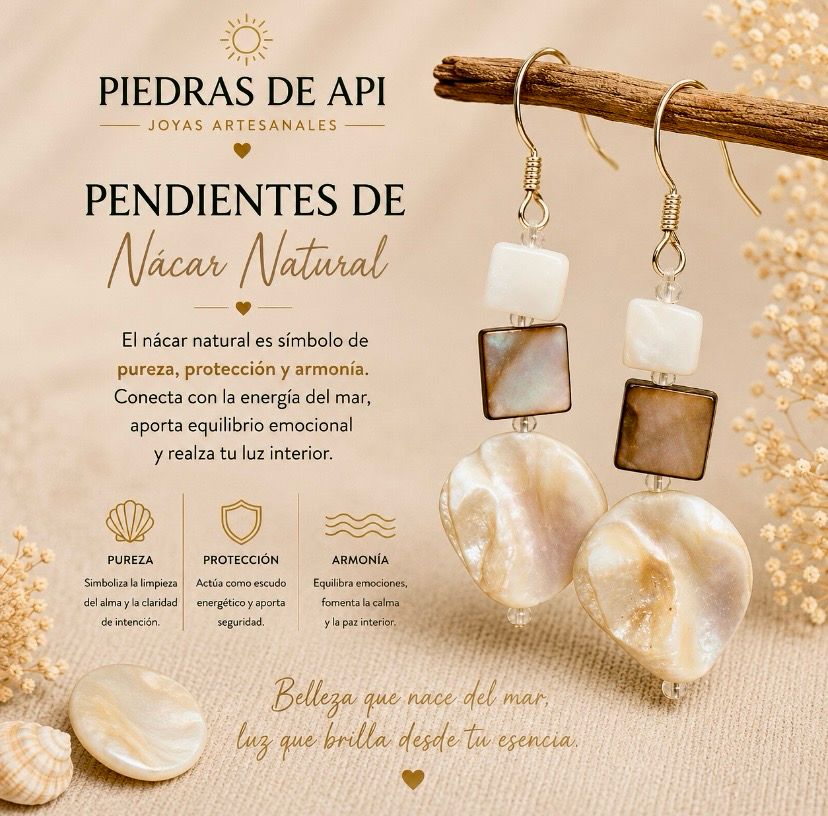 PENDIENTES DE NÁCAR NATURAL