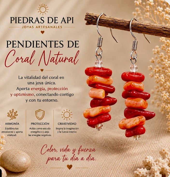 PENDIENTES DE CORAL 2 COLORES