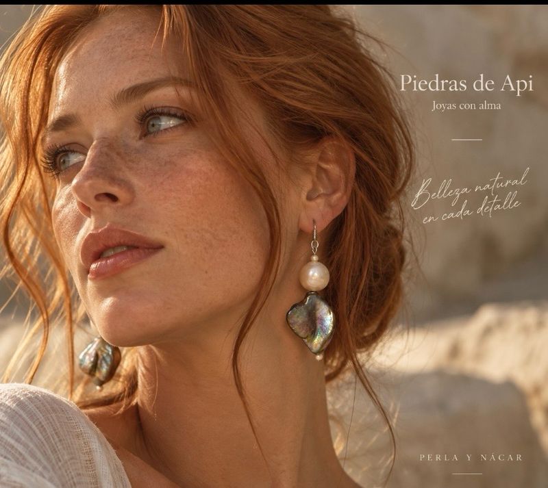 PENDIENTES DE NÁCAR GRIS CON PERLA