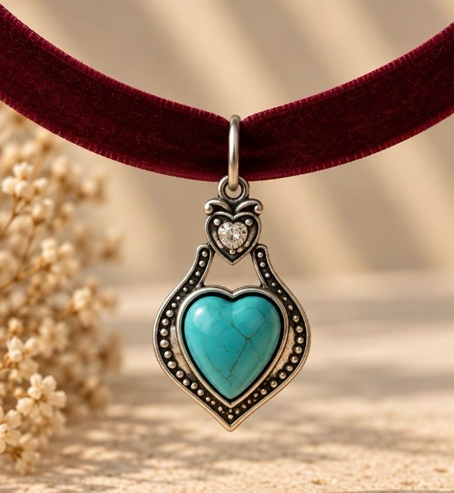 CHOCKER de Corazon Turquesa