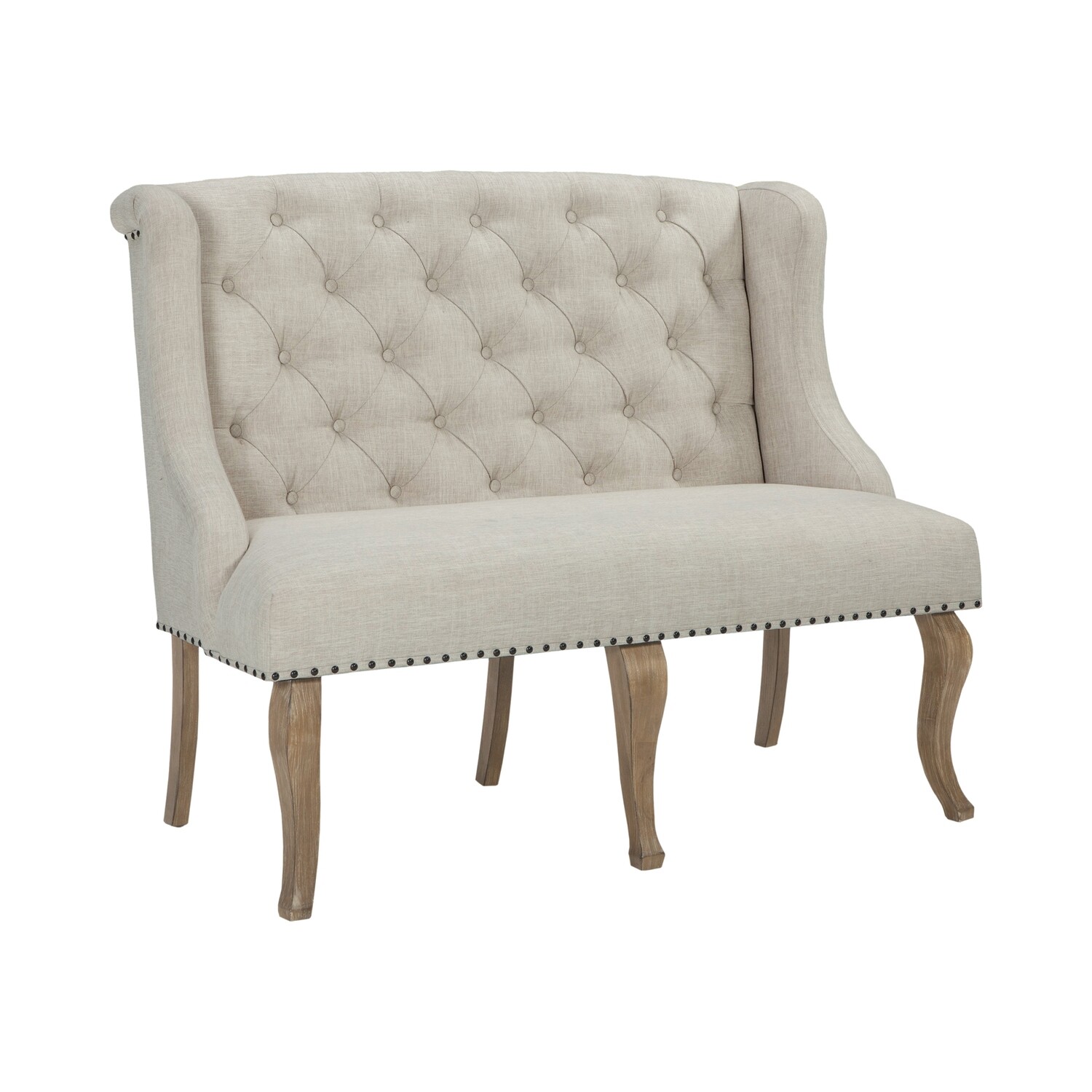 Brockway Cove Upholstered Wingback Bench Cream And Barley Brown Brockway Cove Upholstered Wingback Bench Cream And Barley Brown