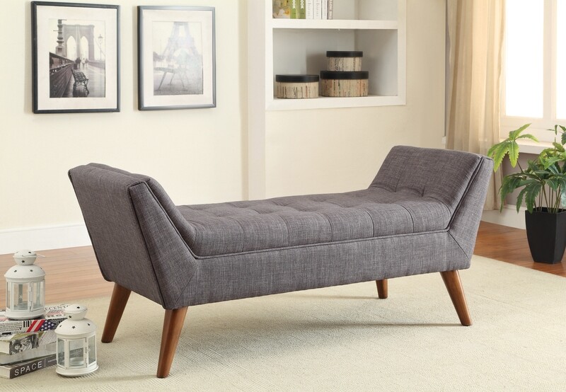 Flared Arm Bench Grey And Brown