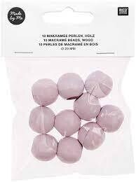 Rico Macrame Beads 10pc 20mm Pink