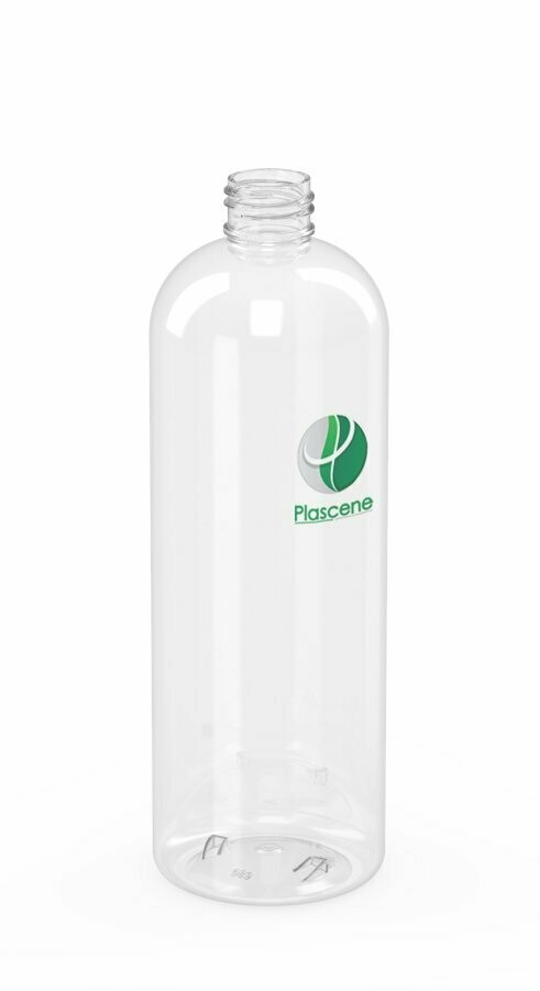 PET & rPET Round Boston Cosmetic Bottle, 16 Ounce, Neck Finish 24mm