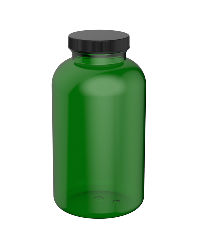PET & rPET Round Pharmaceutical, 750cc, Neck Finish 53mm