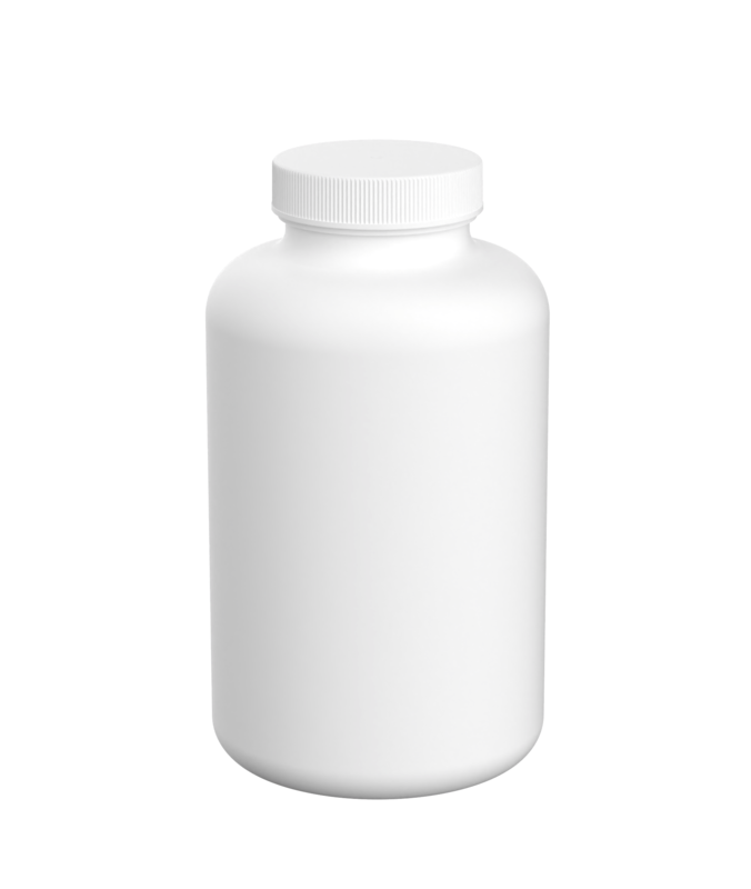 PET & rPET Round Pharmaceutical,  500cc, Neck Finish 45mm