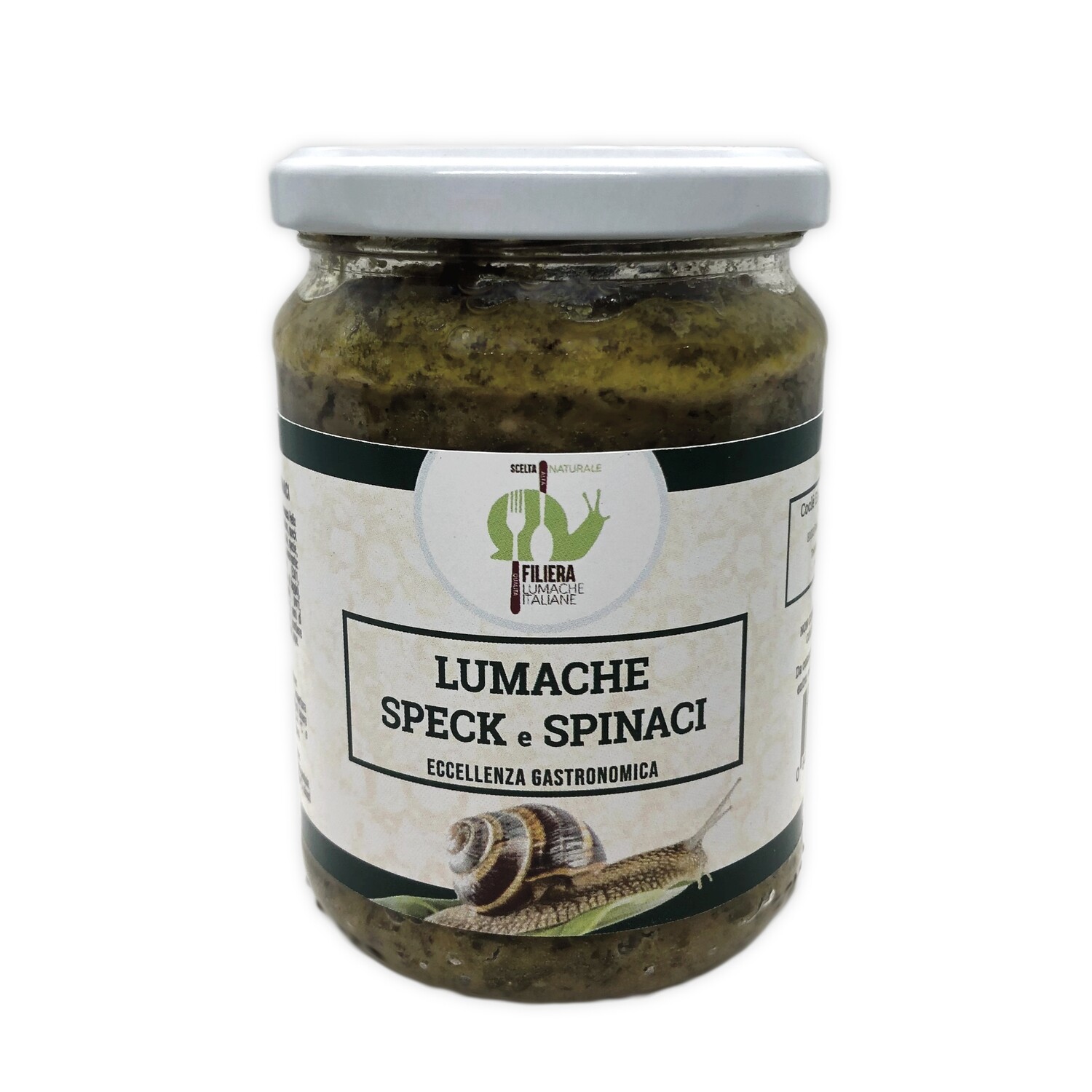 LUMACHE SPECK E SPINACI - 350 grammi - 3 porzioni