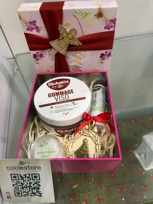 ASTUCCIO LATTA REGALO con GOMMAGE VISO, STICK BURRO CACAO e Crema Viso ISCHIA 10ml