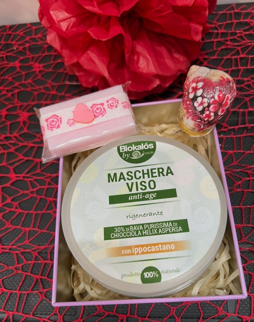 MASCHERA VISO con BAVA DI HELIX - SAPONE 20 gr - GUSCIO IN CONF. LATTA