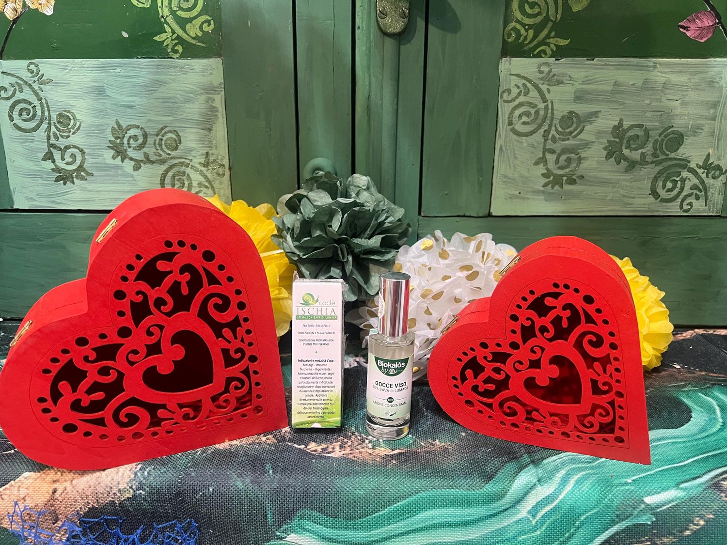 Prodotti con BAVA DI LUMACA in box legno forma cuore
